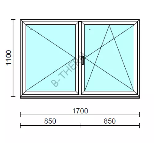 VSZ Ny-Bny ablak.  170x110 cm (Rendelhető méretek: szélesség 165-174 cm, magasság 105-114 cm.)  New Balance 85 profilból