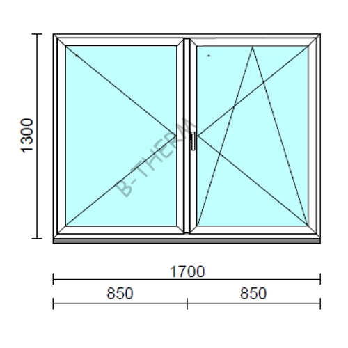 VSZ Ny-Bny ablak.  170x130 cm (Rendelhető méretek: szélesség 165-174 cm, magasság 125-134 cm.)  New Balance 85 profilból