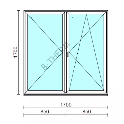 VSZ Ny-Bny ablak.  170x170 cm (Rendelhető méretek: szélesség 165-174 cm, magasság 165-174 cm.)  New Balance 85 profilból