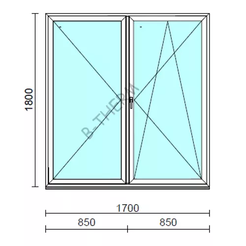 VSZ Ny-Bny ablak.  170x180 cm (Rendelhető méretek: szélesség 165-174 cm, magasság 175-184 cm.)  New Balance 85 profilból