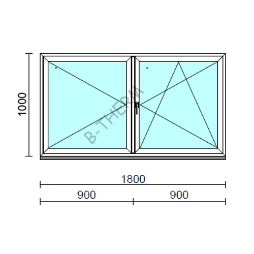 VSZ Ny-Bny ablak.  180x100 cm (Rendelhető méretek: szélesség 175-180 cm, magasság 95-104 cm.)   Green 76 profilból