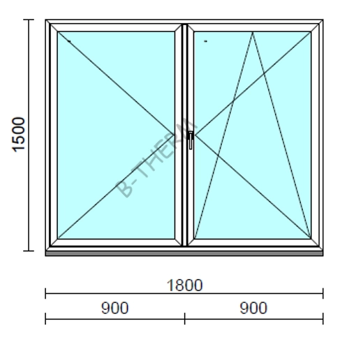 VSZ Ny-Bny ablak.  180x150 cm (Rendelhető méretek: szélesség 175-180 cm, magasság 145-154 cm.)  New Balance 85 profilból