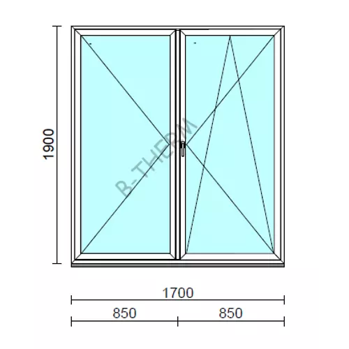 VSZ Ny-Bny ablak.  180x190 cm (Rendelhető méretek: szélesség 175-180 cm, magasság 185-190 cm.)   Green 76 profilból
