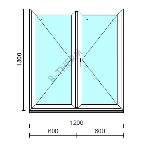 VSZ Ny-Ny ablak.  120x130 cm (Rendelhető méretek: szélesség 120-124 cm, magasság 125-134 cm.) Deluxe A85 profilból