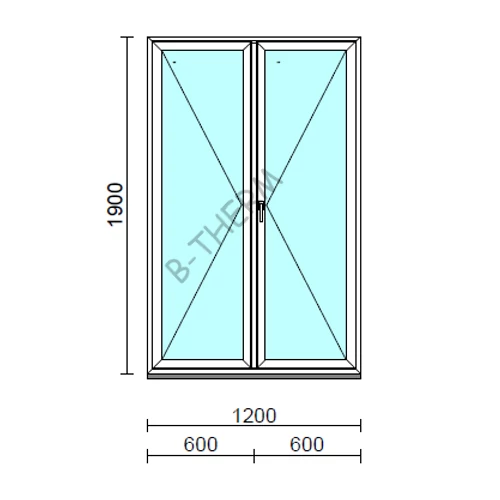 Váltószárnyas Nyíló/Nyíló ablak  120x190 cm  New Balance 85 profilból