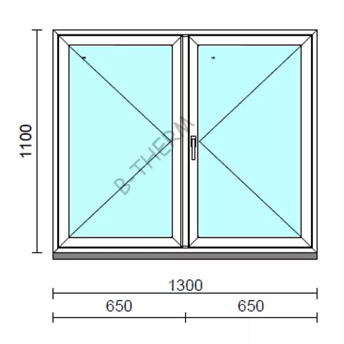 VSZ Ny-Ny ablak.  130x110 cm (Rendelhető méretek: szélesség 125-134 cm, magasság 105-114 cm.)  New Balance 85 profilból