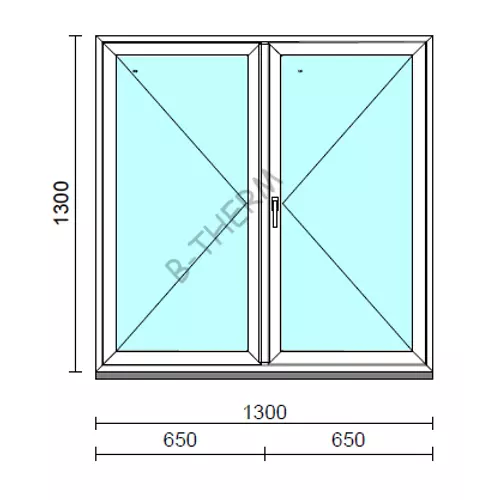 VSZ Ny-Ny ablak.  130x130 cm (Rendelhető méretek: szélesség 125-134 cm, magasság 125-134 cm.) Deluxe A85 profilból