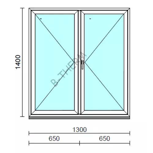 VSZ Ny-Ny ablak.  130x140 cm (Rendelhető méretek: szélesség 125-134 cm, magasság 135-144 cm.) Deluxe A85 profilból
