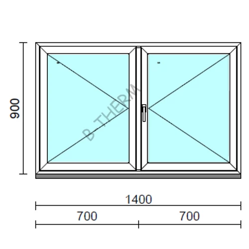 Váltószárnyas Nyíló/Nyíló ablak  140x 90 cm  New Balance 85 profilból