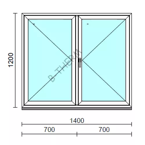 VSZ Ny-Ny ablak.  140x120 cm (Rendelhető méretek: szélesség 135-144 cm, magasság 115-124 cm.)  New Balance 85 profilból