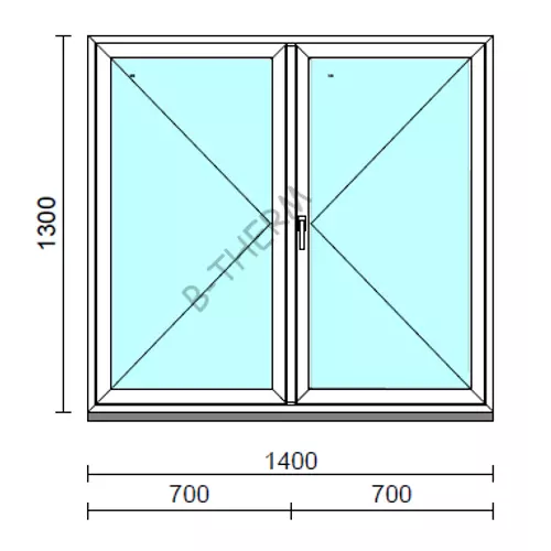 VSZ Ny-Ny ablak.  140x130 cm (Rendelhető méretek: szélesség 135-144 cm, magasság 125-134 cm.) Deluxe A85 profilból