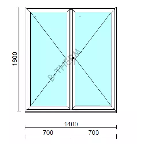 VSZ Ny-Ny ablak.  140x160 cm (Rendelhető méretek: szélesség 135-144 cm, magasság 155-164 cm.) Deluxe A85 profilból