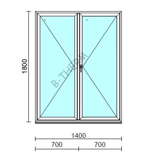 VSZ Ny-Ny ablak.  140x180 cm (Rendelhető méretek: szélesség 135-144 cm, magasság 175-184 cm.) Deluxe A85 profilból