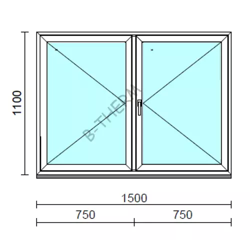 VSZ Ny-Ny ablak.  150x110 cm (Rendelhető méretek: szélesség 145-154 cm, magasság 105-114 cm.) Deluxe A85 profilból