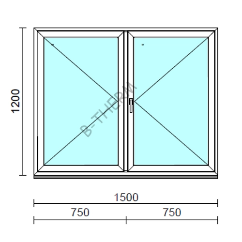VSZ Ny-Ny ablak.  150x120 cm (Rendelhető méretek: szélesség 145-154 cm, magasság 115-124 cm.) Deluxe A85 profilból