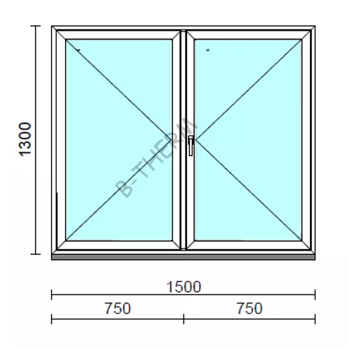 VSZ Ny-Ny ablak.  150x130 cm (Rendelhető méretek: szélesség 145-154 cm, magasság 125-134 cm.)  New Balance 85 profilból