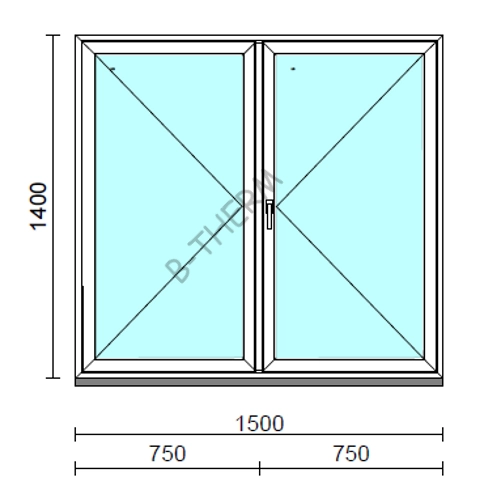 VSZ Ny-Ny ablak.  150x140 cm (Rendelhető méretek: szélesség 145-154 cm, magasság 135-144 cm.)  New Balance 85 profilból