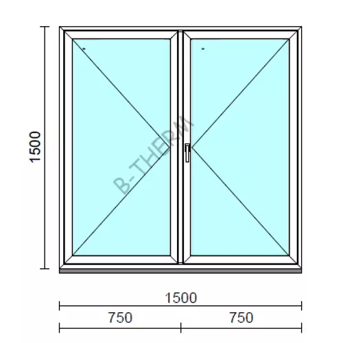 VSZ Ny-Ny ablak.  150x150 cm (Rendelhető méretek: szélesség 145-154 cm, magasság 145-154 cm.)  New Balance 85 profilból
