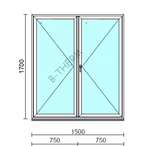 VSZ Ny-Ny ablak.  150x170 cm (Rendelhető méretek: szélesség 145-154 cm, magasság 165-174 cm.)  New Balance 85 profilból