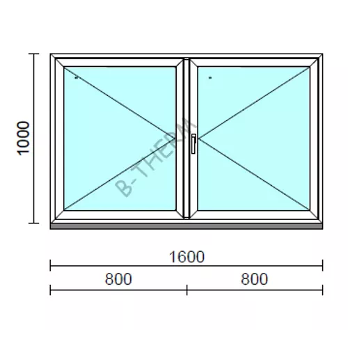 VSZ Ny-Ny ablak.  160x100 cm (Rendelhető méretek: szélesség 155-164 cm, magasság 95-104 cm.) Deluxe A85 profilból