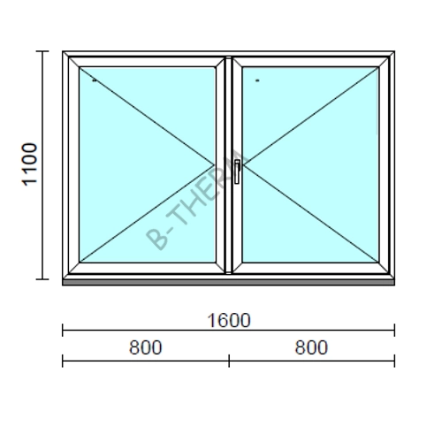 VSZ Ny-Ny ablak.  160x110 cm (Rendelhető méretek: szélesség 155-164 cm, magasság 105-114 cm.)  New Balance 85 profilból