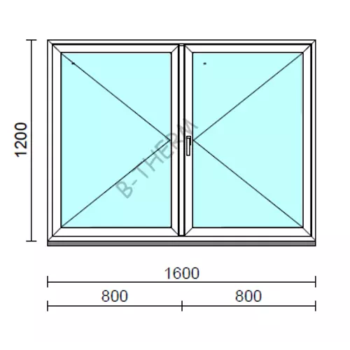 VSZ Ny-Ny ablak.  160x120 cm (Rendelhető méretek: szélesség 155-164 cm, magasság 115-124 cm.) Deluxe A85 profilból