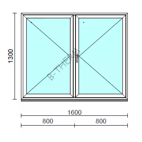 VSZ Ny-Ny ablak.  160x130 cm (Rendelhető méretek: szélesség 155-164 cm, magasság 125-134 cm.) Deluxe A85 profilból