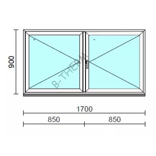 VSZ Ny-Ny ablak.  170x 90 cm (Rendelhető méretek: szélesség 165-174 cm, magasság 90-94 cm.)  New Balance 85 profilból