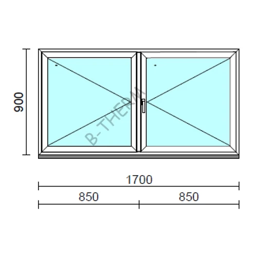 Váltószárnyas Nyíló/Nyíló ablak  170x 90 cm  New Balance 85 profilból