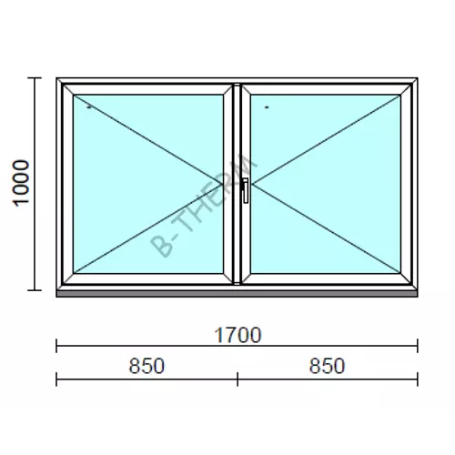 VSZ Ny-Ny ablak.  170x100 cm (Rendelhető méretek: szélesség 165-174 cm, magasság 95-104 cm.)  New Balance 85 profilból