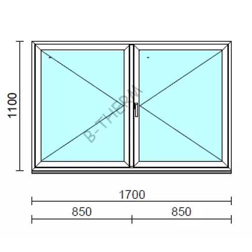 VSZ Ny-Ny ablak.  170x110 cm (Rendelhető méretek: szélesség 165-174 cm, magasság 105-114 cm.)  New Balance 85 profilból
