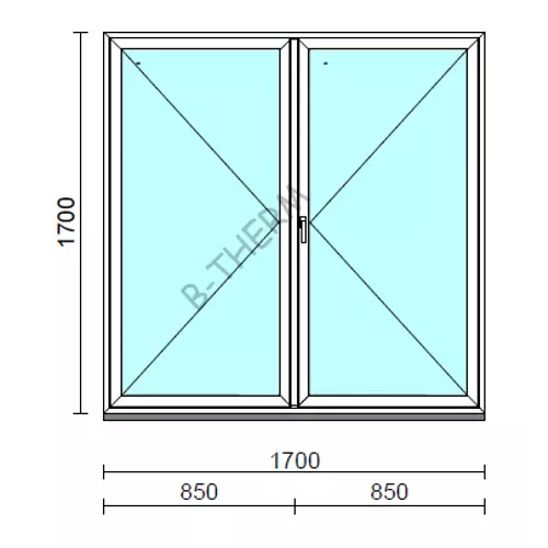 VSZ Ny-Ny ablak.  170x170 cm (Rendelhető méretek: szélesség 165-174 cm, magasság 165-174 cm.) Deluxe A85 profilból
