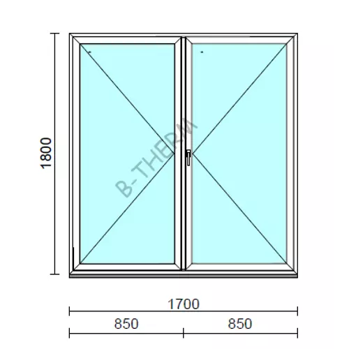 VSZ Ny-Ny ablak.  170x180 cm (Rendelhető méretek: szélesség 165-174 cm, magasság 175-184 cm.) Deluxe A85 profilból