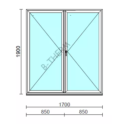 VSZ Ny-Ny ablak.  170x190 cm (Rendelhető méretek: szélesség 165-174 cm, magasság 185-190 cm.)  New Balance 85 profilból