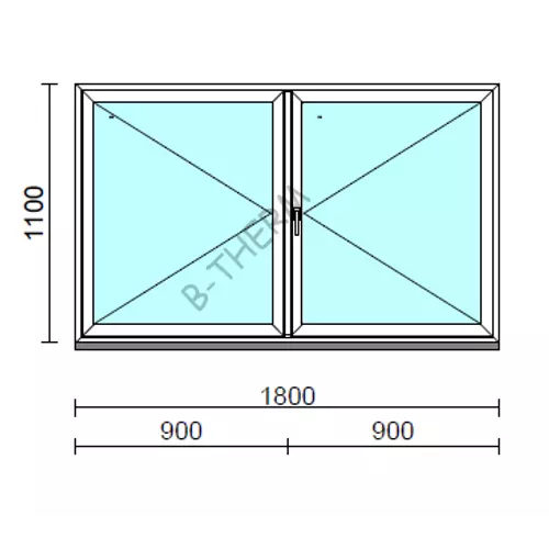 VSZ Ny-Ny ablak.  180x110 cm (Rendelhető méretek: szélesség 175-180 cm, magasság 105-114 cm.) Deluxe A85 profilból