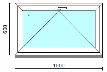 Bukó ablak.  100x 60 cm (Rendelhető méretek: szélesség 95-104 cm, magasság 55- 64 cm.) Deluxe A85 profilból