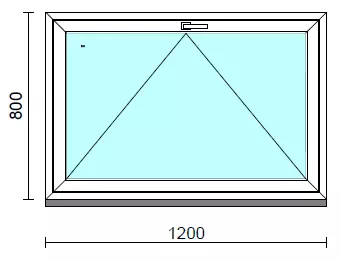 Bukó ablak.  120x 80 cm (Rendelhető méretek: szélesség 115-124 cm, magasság 75- 84 cm.) Deluxe A85 profilból