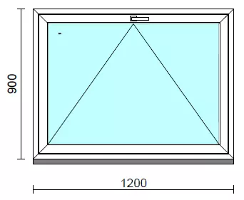 Bukó ablak.  120x 90 cm (Rendelhető méretek: szélesség 115-124 cm, magasság 85- 90 cm.)  New Balance 85 profilból