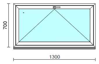 Bukó ablak.  130x 70 cm (Rendelhető méretek: szélesség 125-134 cm, magasság 65- 74 cm.) Deluxe A85 profilból