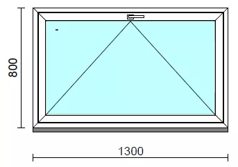 Bukó ablak.  130x 80 cm (Rendelhető méretek: szélesség 125-134 cm, magasság 75- 84 cm.) Deluxe A85 profilból