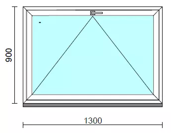 Bukó ablak.  130x 90 cm (Rendelhető méretek: szélesség 125-134 cm, magasság 85- 90 cm.)  New Balance 85 profilból