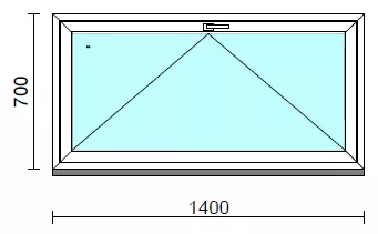 Bukó ablak.  140x 70 cm (Rendelhető méretek: szélesség 135-144 cm, magasság 65- 74 cm.)  New Balance 85 profilból
