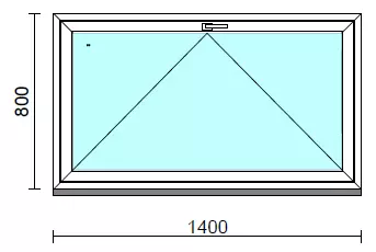 Bukó ablak.  140x 80 cm (Rendelhető méretek: szélesség 135-144 cm, magasság 75- 84 cm.) Deluxe A85 profilból