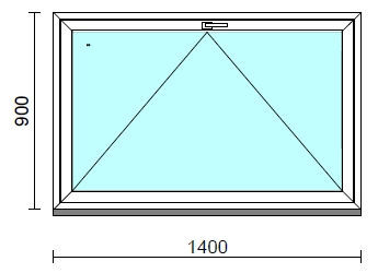 Bukó ablak.  140x 90 cm (Rendelhető méretek: szélesség 135-144 cm, magasság 85- 90 cm.)  New Balance 85 profilból