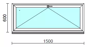 Bukó ablak.  150x 60 cm (Rendelhető méretek: szélesség 145-150 cm, magasság 55- 64 cm.) Deluxe A85 profilból