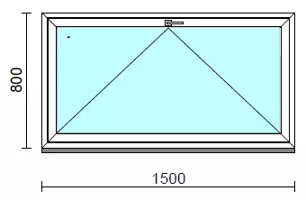Bukó ablak.  150x 80 cm (Rendelhető méretek: szélesség 145-150 cm, magasság 75- 84 cm.)   Green 76 profilból