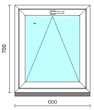 Bukó ablak.   60x 70 cm (Rendelhető méretek: szélesség 55- 64 cm, magasság 65- 74 cm.) Deluxe A85 profilból
