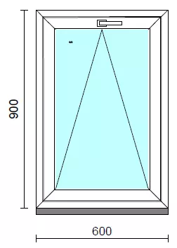 Bukó ablak.   60x 90 cm (Rendelhető méretek: szélesség 55- 64 cm, magasság 85- 90 cm.)  New Balance 85 profilból