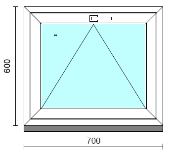 Bukó ablak.   70x 60 cm (Rendelhető méretek: szélesség 65- 74 cm, magasság 55- 64 cm.)  New Balance 85 profilból