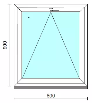 Bukó ablak.   80x 90 cm (Rendelhető méretek: szélesség 75- 84 cm, magasság 85- 90 cm.) Deluxe A85 profilból